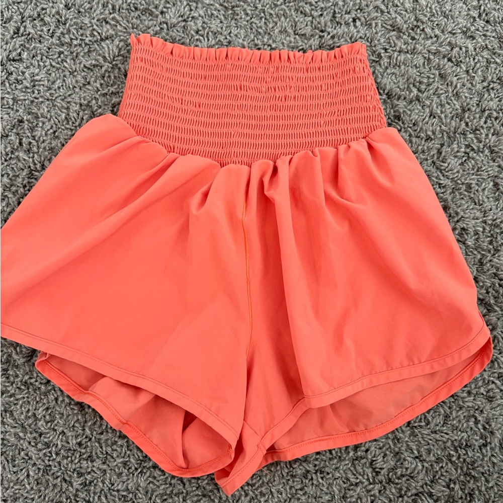 Coral High-Waisted Women's Shorts